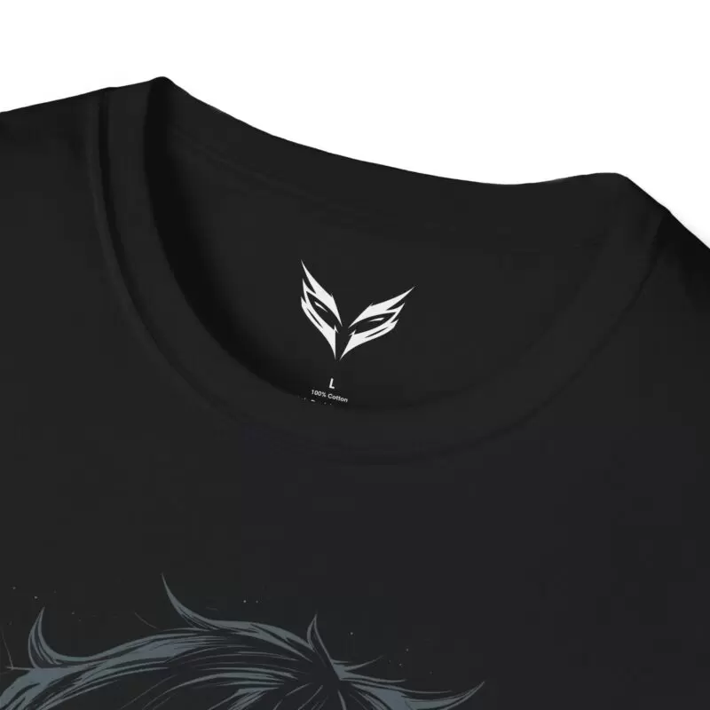 a black shirt with a white design on it