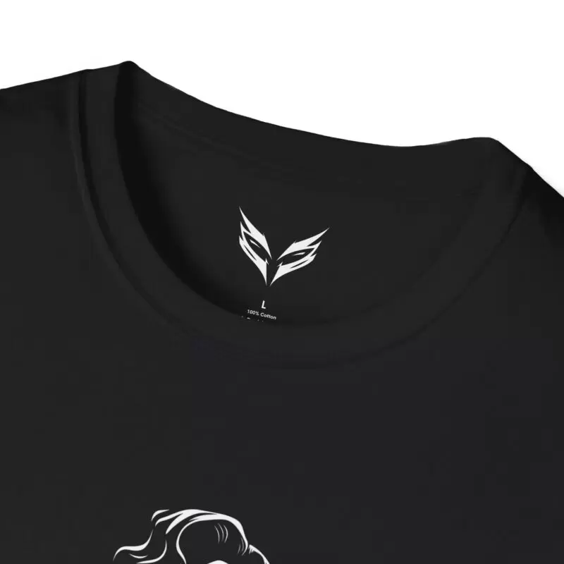 a black shirt with a white logo on it