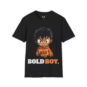 a black t-shirt with cartoon character on it