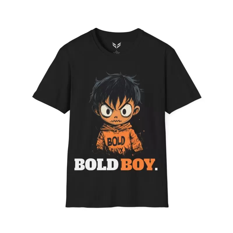 a black t-shirt with cartoon character on it
