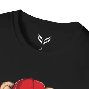 a black shirt with a cartoon on it